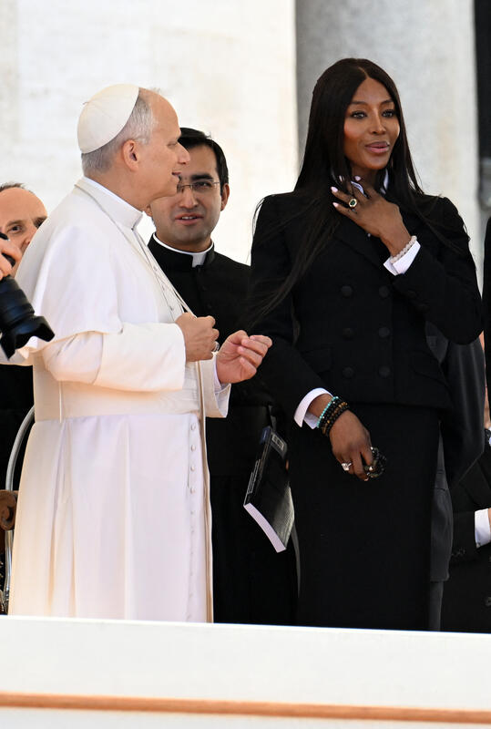 Naomi Campbell meets the Pope